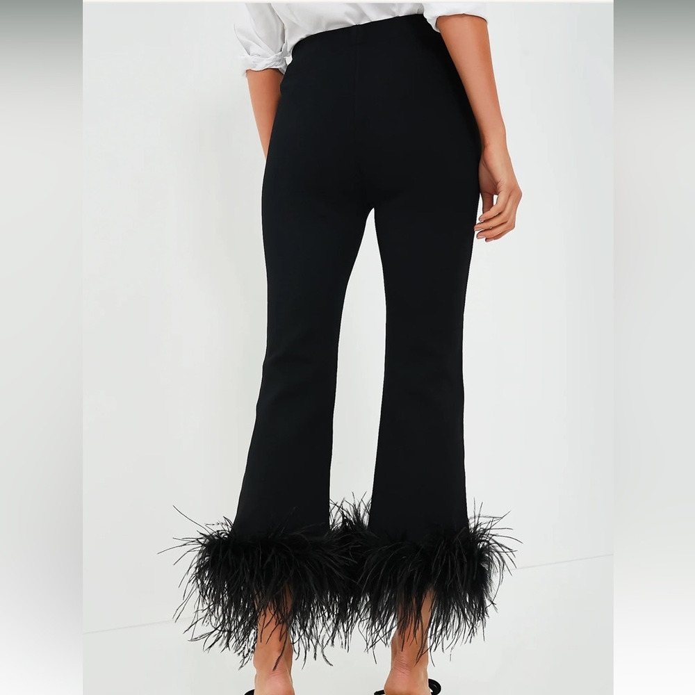 Black Feather Compression Knit Ashford Pants - Picture 4 of 9